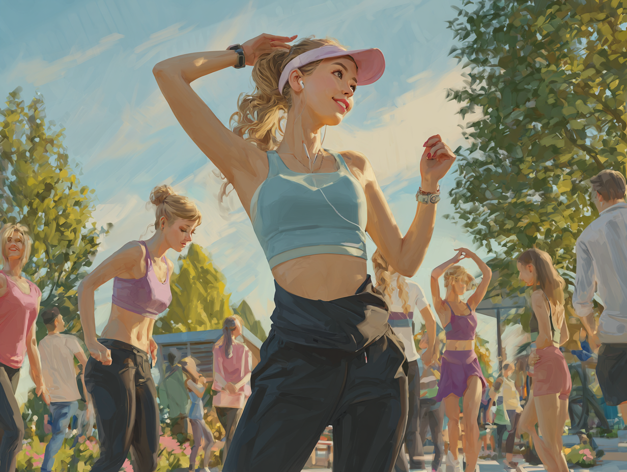 Antrenament în grup în aer liber